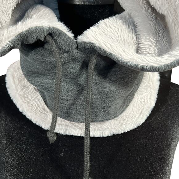 Soft Furry Hooded Head and Neck Warmer Faux Fur Drawstring - Picture 4 of 14